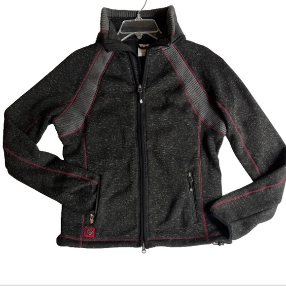 Harley-Davidson Jackets & Blazers - Harley-Davidson Women’s Full Zip Jacket M Gray Moto Knit Logo Back EUC